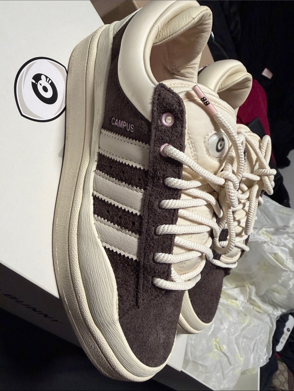adidas bad bunny Cream & Pink Casual Sneakers